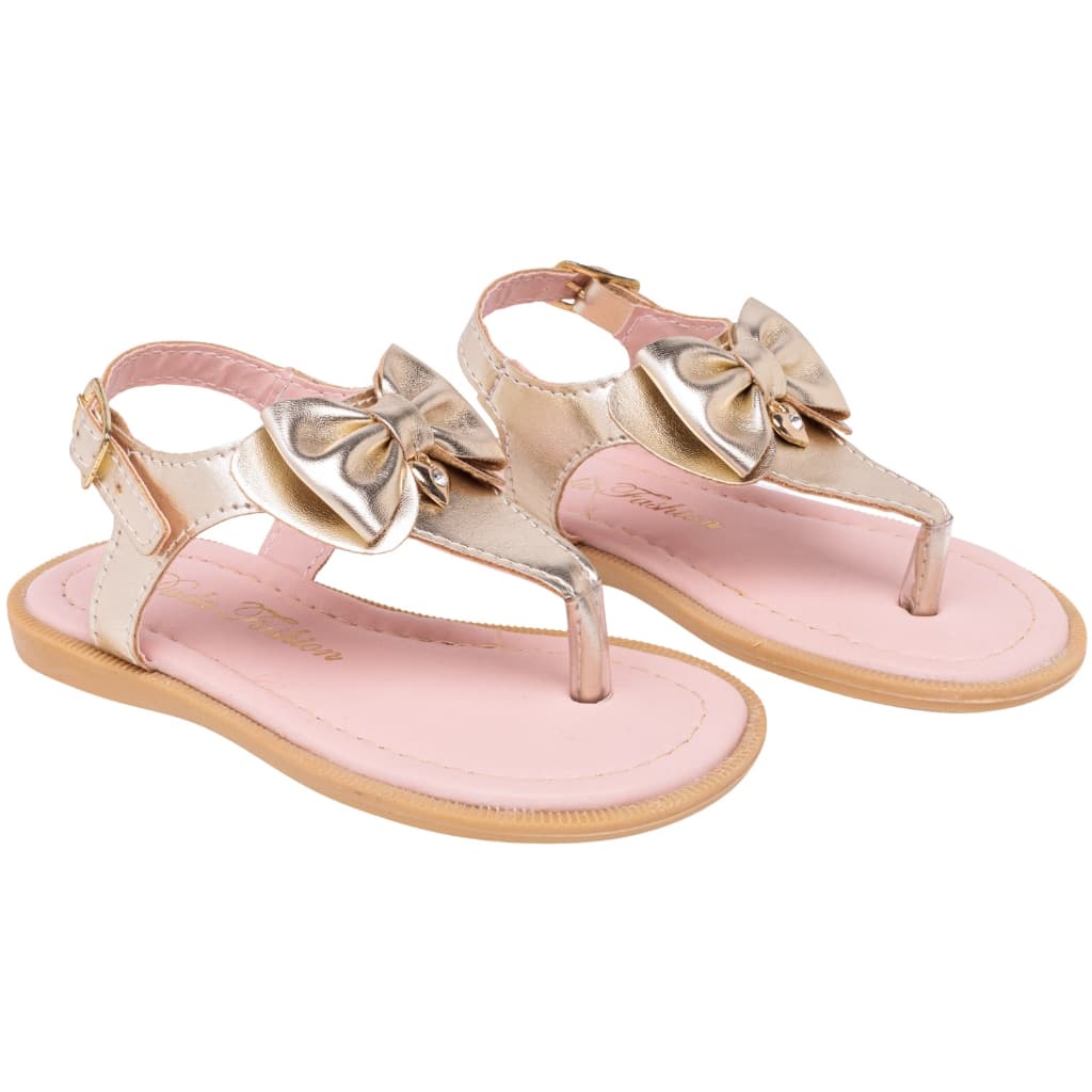 Sandália Infantil Feminina Ouro Laço *ENVIO IMEDIATO*