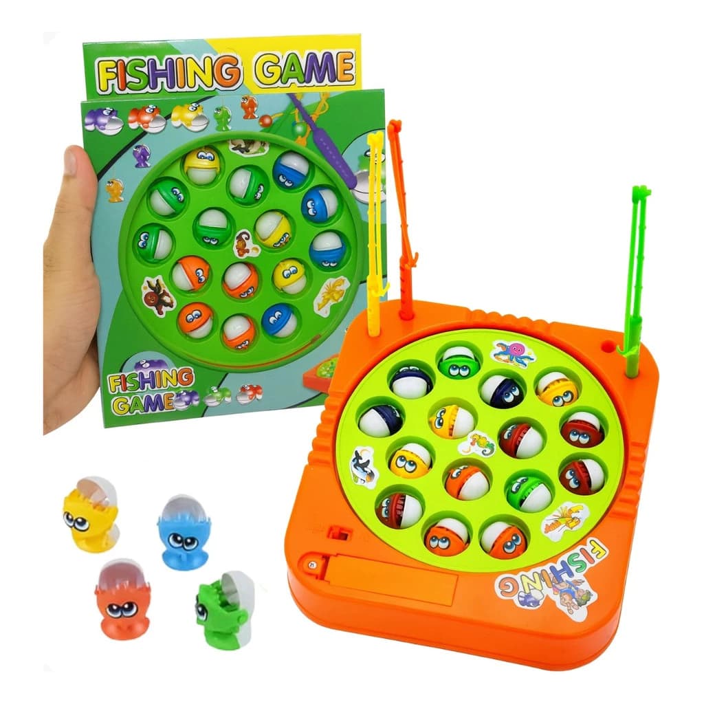 🎣 Jogo de Pescaria Infantil Fishing Game com Música e Luzes – Brinquedo Educativo com 15 Peixinhos e 3 Varinhas
