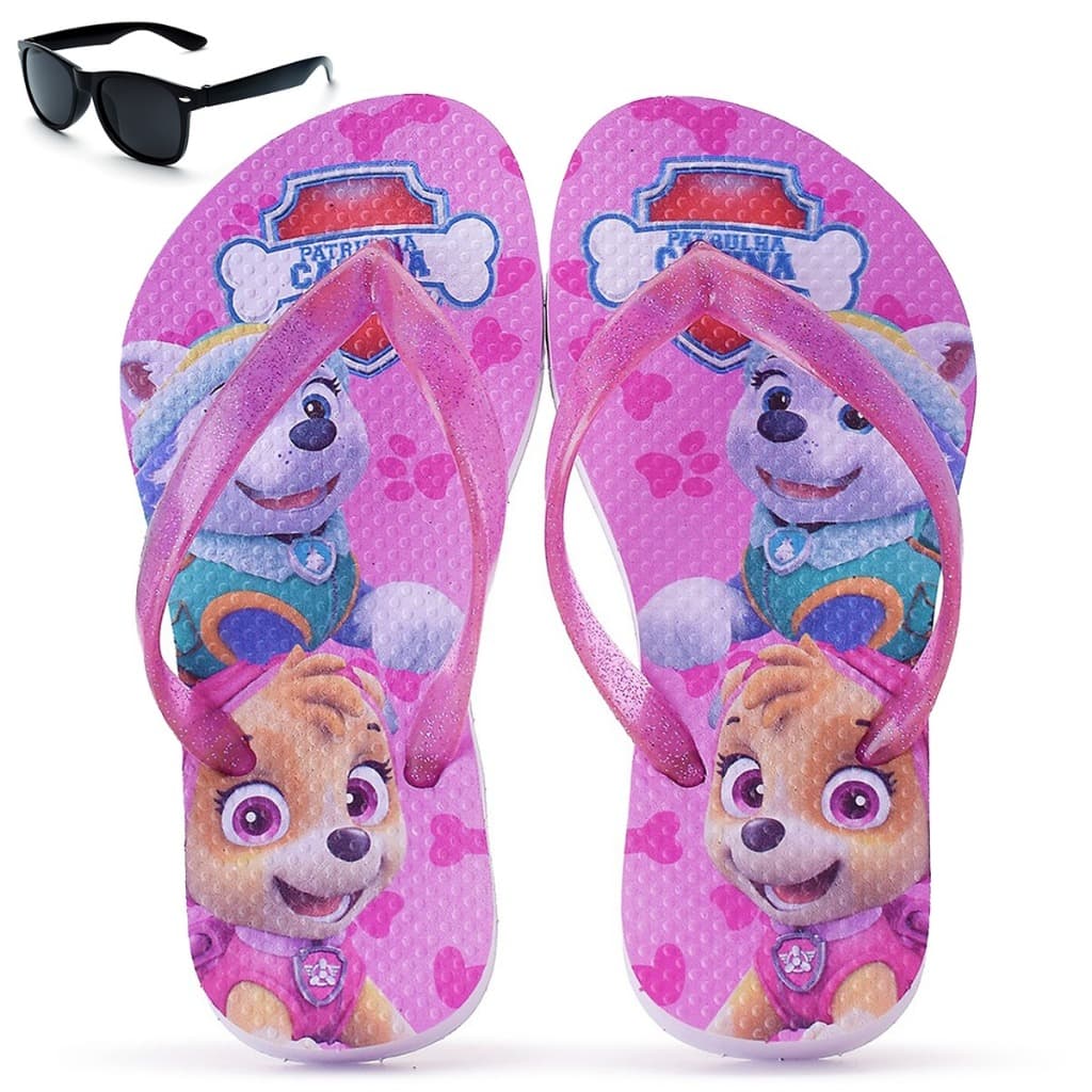 Kit Chinelo Infantil Skye Menina + Óculos Infantil Henry Kids