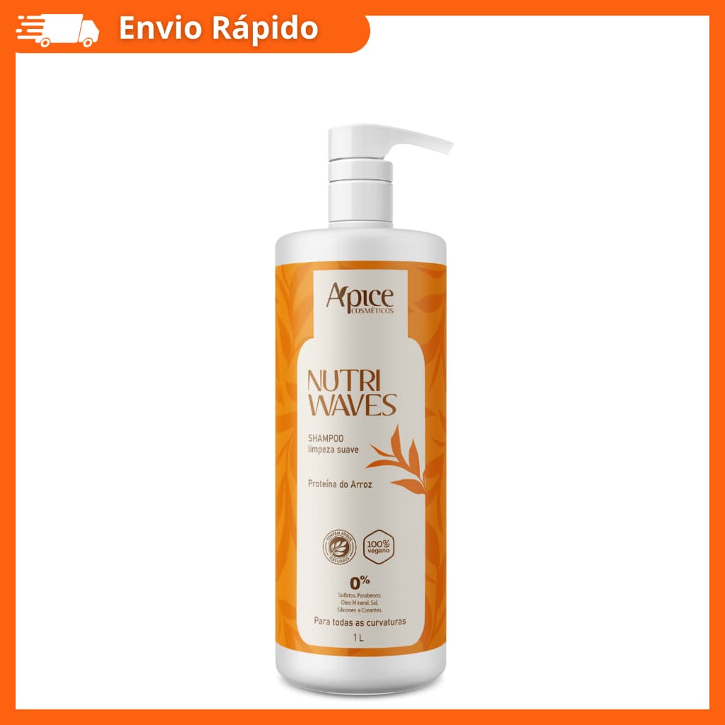 Shampoo Hidratação Cabelo Profissional Nutri Waves 1000ml Para Cabelos Ondulados Apse