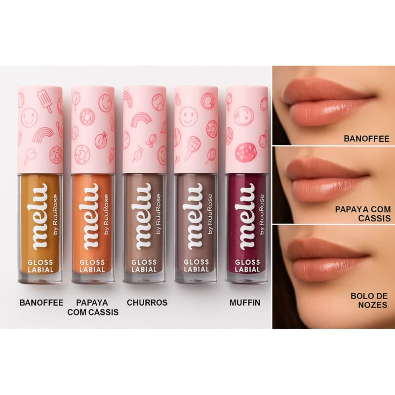 Gloss Labial Brilhante Melu By Ruby Rose - Novas Cores - Escolha seu tipo