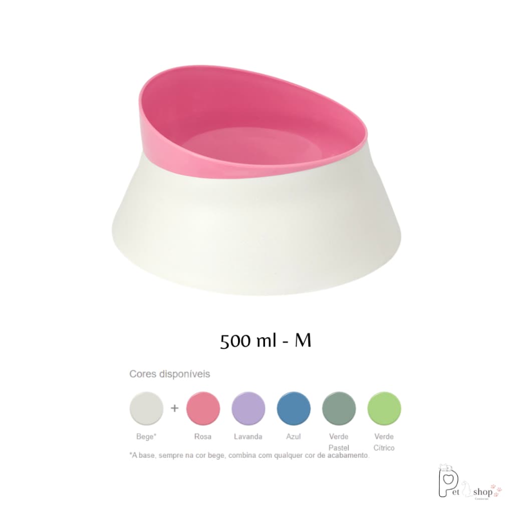 Pote Comedouro Bebedouro Cães Gatos Bolw Animais Reforçado - M 500ml Livre De BPA