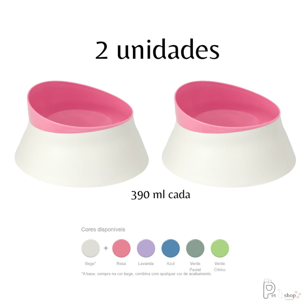 2 Potes Comedouro Bebedouro Cães Gatos Outros Animais Reforçado Tamanho P 320ml cada Livre De BPA