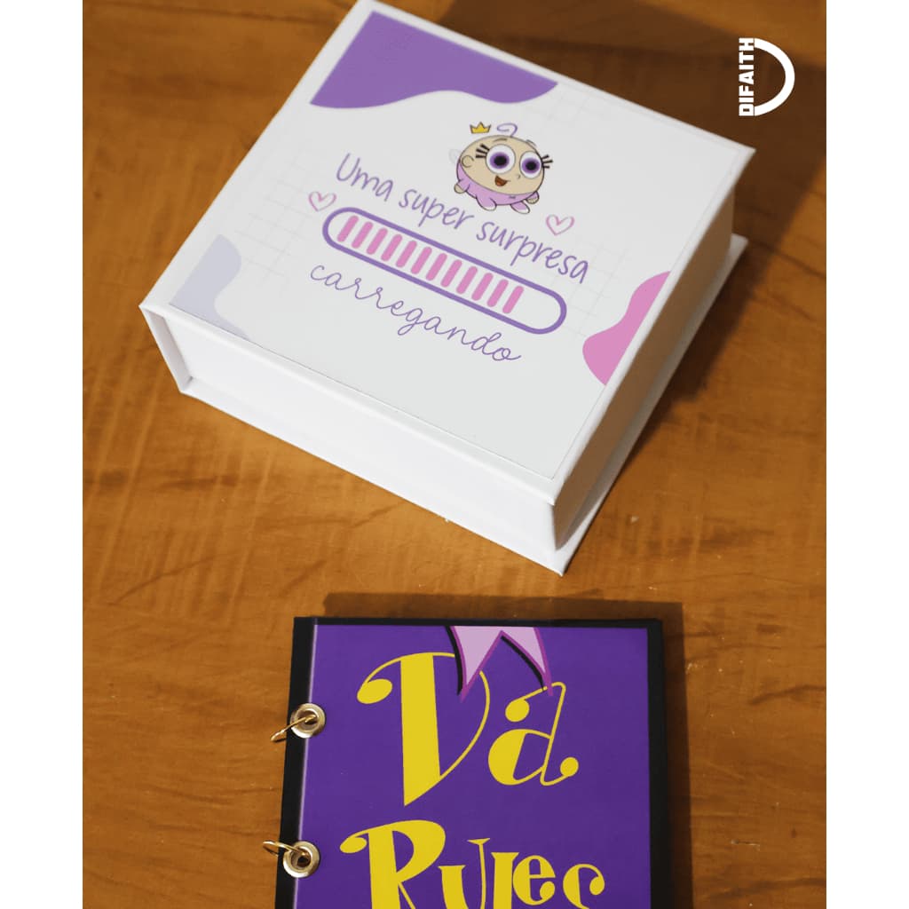 Convite Para Madrinha – Tema Poof Padrinhos Mágicos | Caixinha + Mini Livro Personalizado