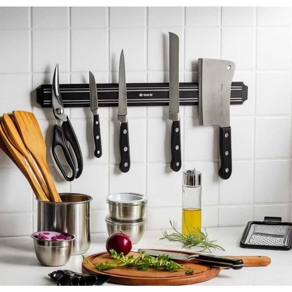 Suporte Barra Magnética 33 cm — Organizador Imã Para Facas, Ferramentas e Utensílios de Cozinha