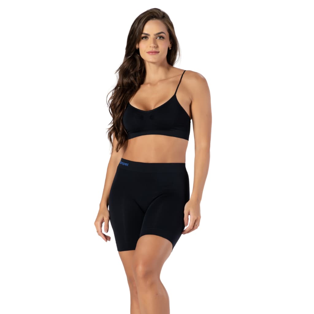 Kit 2 Bermuda Térmica Sem Costura Feminino Microfibra Keeper Sport Academia Fitness