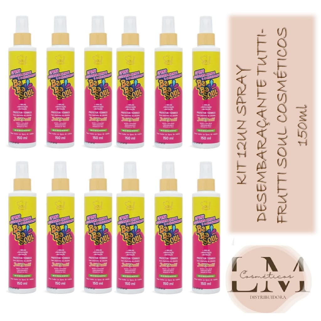 Kit 12un Spray Desembaraçante Tutti Frutti Soul Cosméticos 150ml