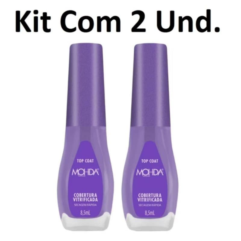 kit c/2 Mohda Esmalte Top Coat Vitrificada 8,5ml 1un Incolor