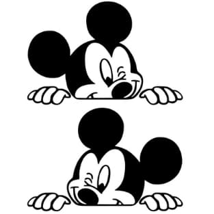 Kit 2 Adesivos Mickey Mouse Retrovisor para Carro