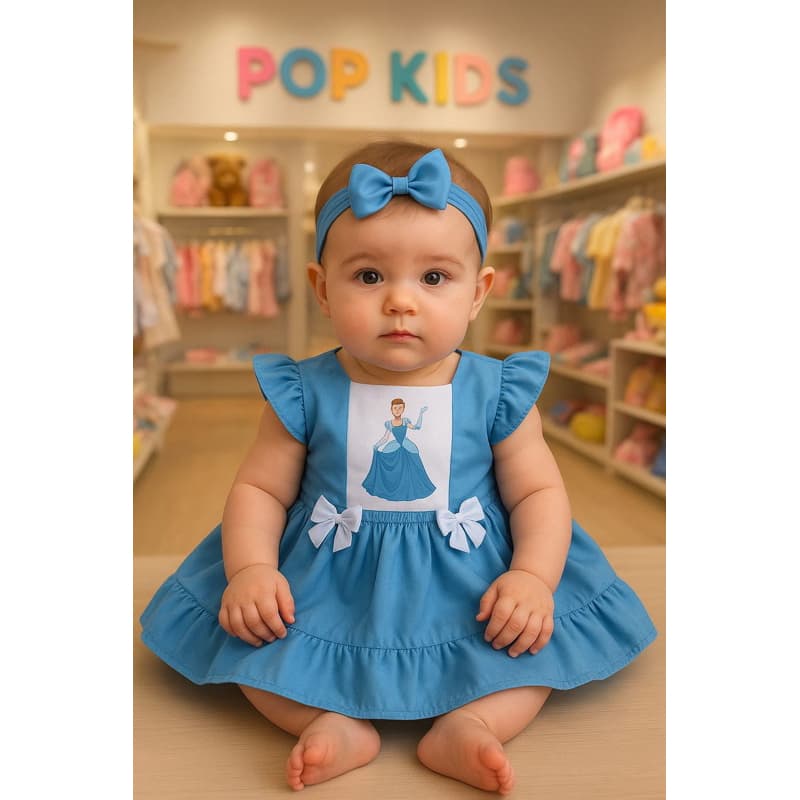 Jardineira Romper vestido salopete Bebê Menina Body Temático Book Festa Mesversário Cinderela luxo p/ sua princesa