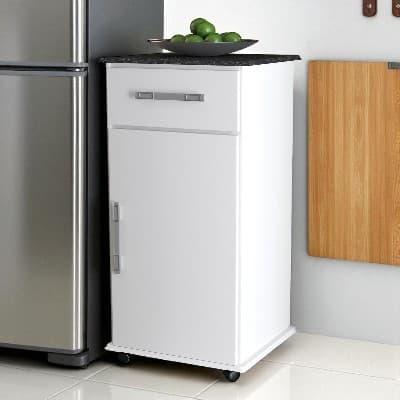 Balcão De Cozinha Suporte Para Bebedouro Organizador 1 Porta +1 Gaveta Com Rodinhas Cores