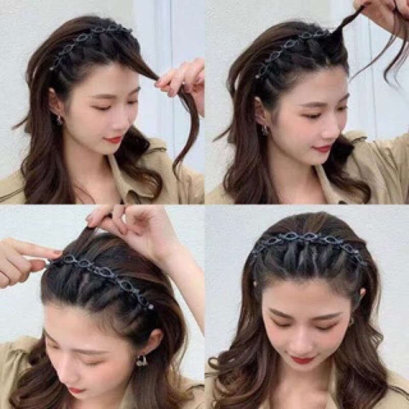 Nova Argola De Cabelo Trançada De Celebridade Da internet , Grampo , Lavagem facial , Faixa De Pressão Artefato Quebrado