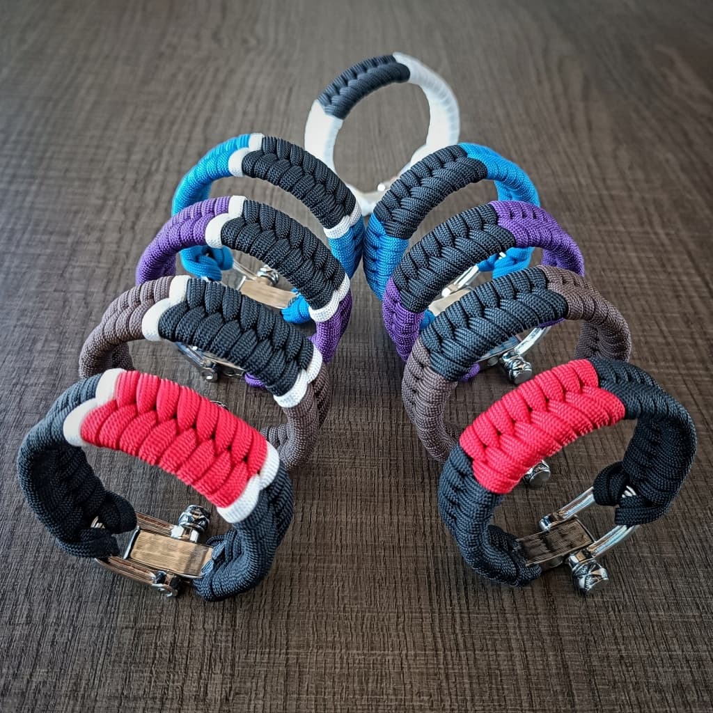 Pulseira Jiu Jitsu Paracord BJJ Faixa Preta Marrom Roxa Azul Branca fecho ajustável TORINO