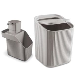 OFERTA Kit Cozinha Porta Detergente e Lixeira 3L Conjunto Pia - Usual Utilidades