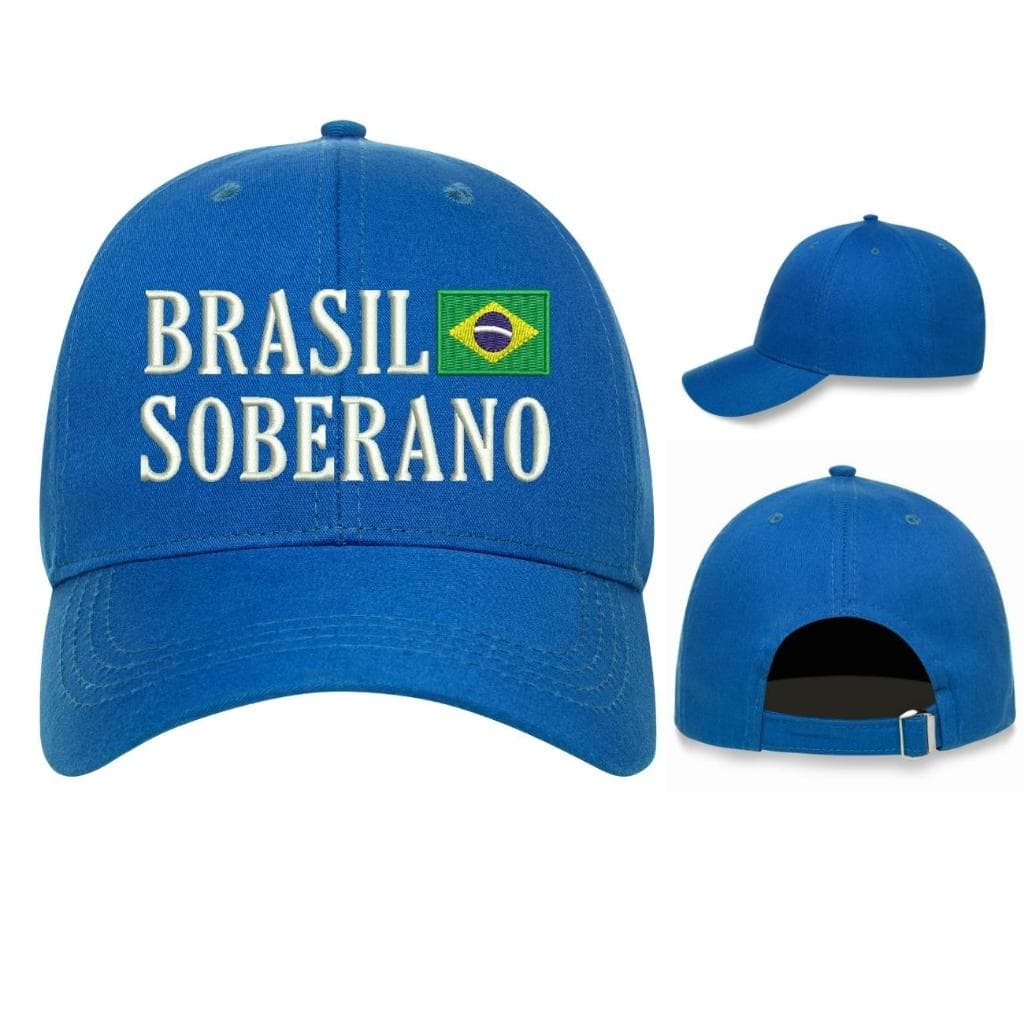 Boné BRASIL É DOS BRASILEIROS SOBERANO Lula Presidente Aba Curva