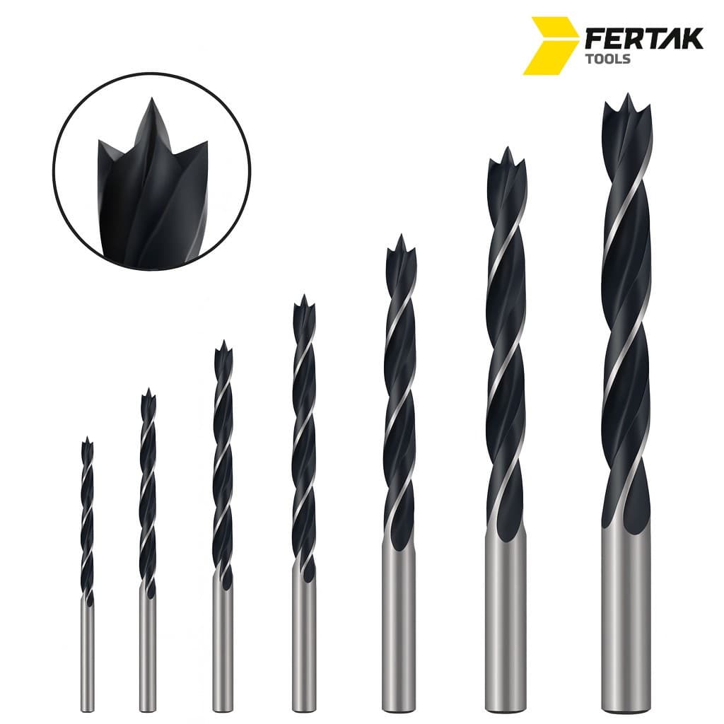 Broca Para Madeira 3 Pontas Aço 3 a 12mm Fertak