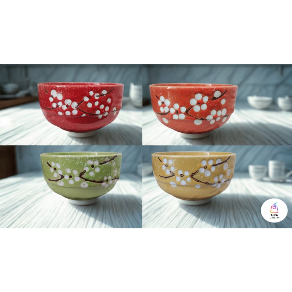 🍲 Kit 2 Tigelas de Cerâmica Decoradas com Flores –Mabel–350 e 400 ML | Elegância e Charme na Sua Mesa!
