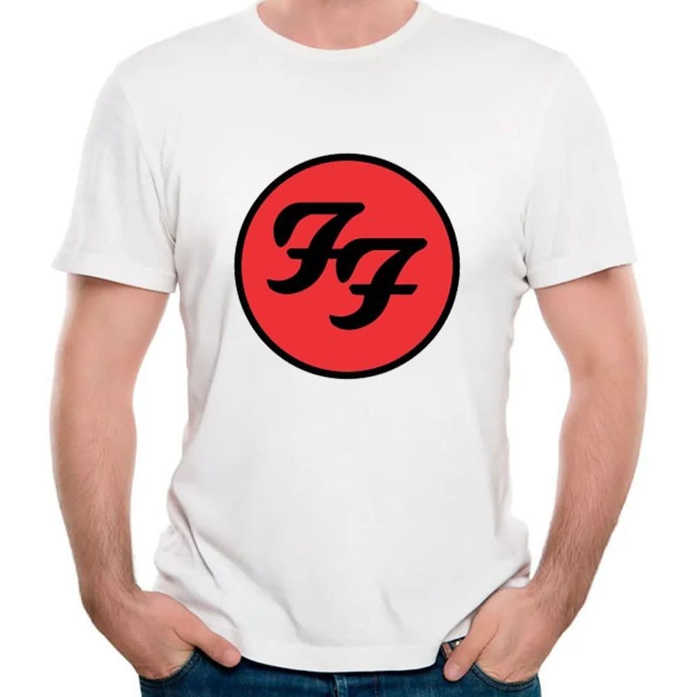 camiseta Foo Fighters logo banda camisa rock and roll unissex