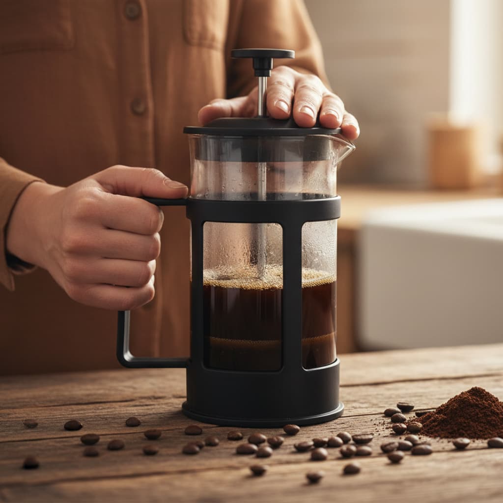 Cafeteira Francesa 600ml 350ml ou 300ml Preta Prática Durável Design Moderno Café Fresco