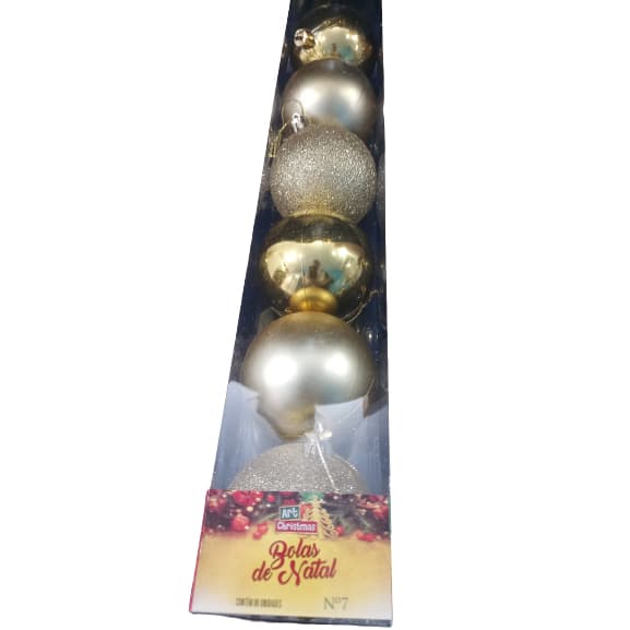 Kit com 6 ou 12 bolas de árvore de Natal Enfeite Natalino