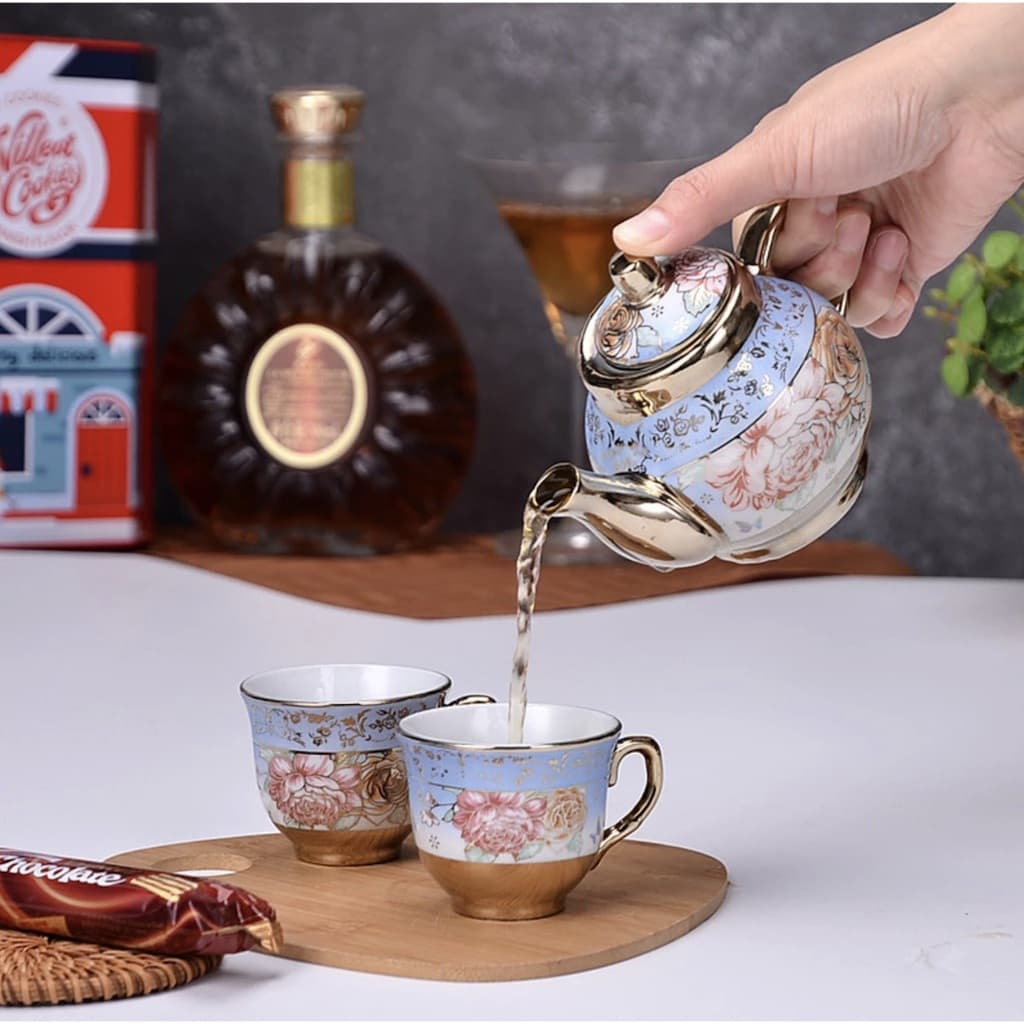 Conjunto bule e xícara de chá Princess Cerâmica e porcelana top10 Presente Natal