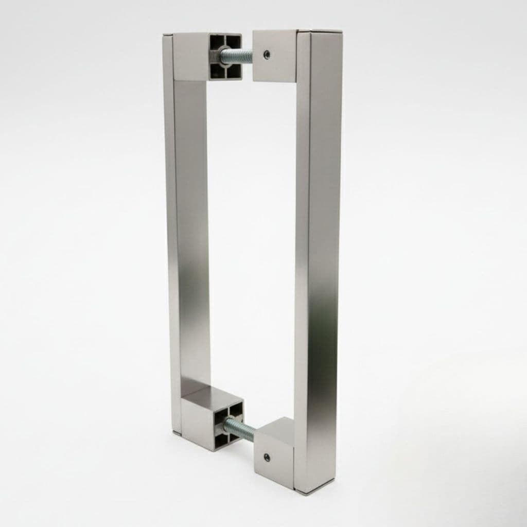 Puxador Duplo Cromado 40 Cm Para Porta De Vidro Ou Box