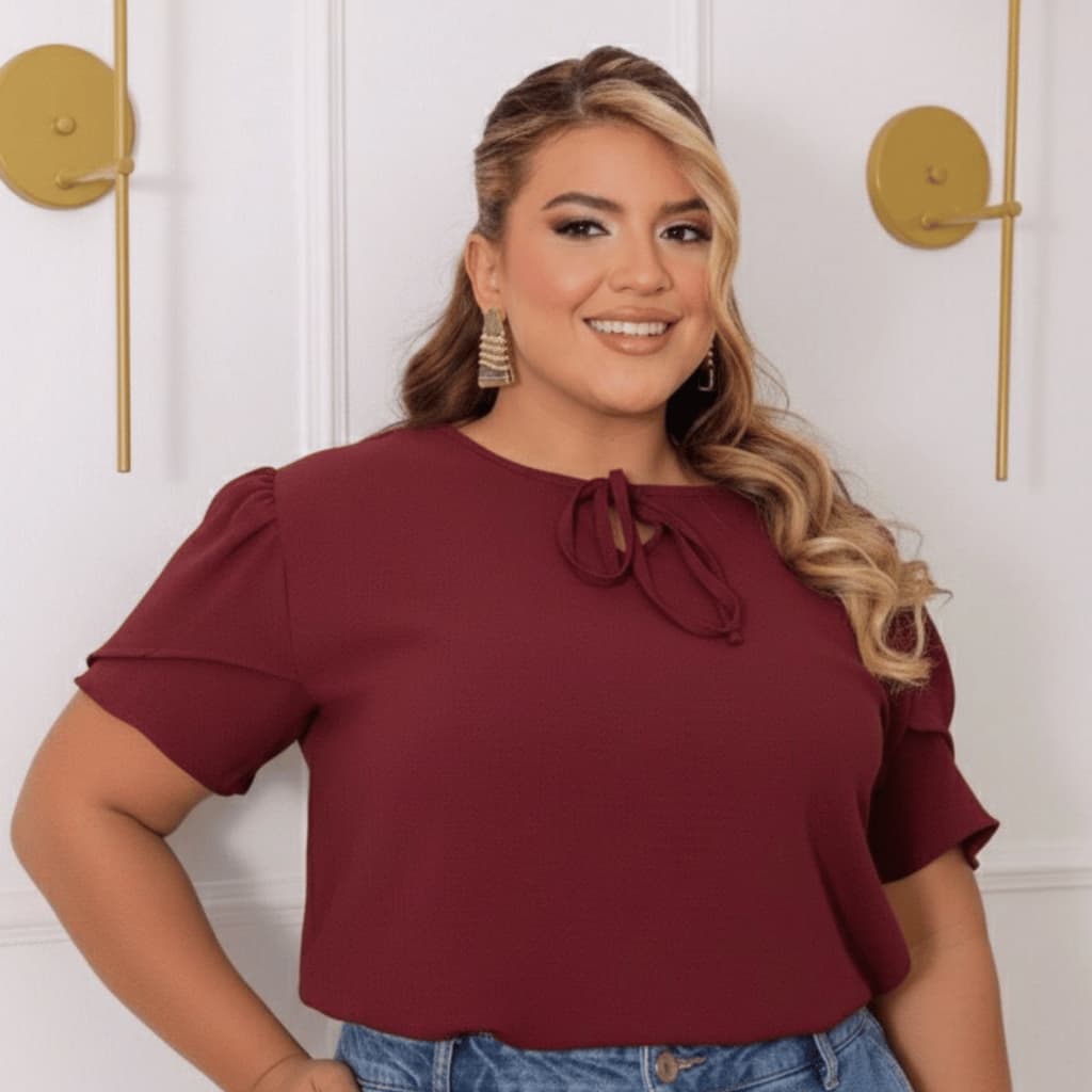 Blusa feminina soltinha plus size lisa com mangas G GG G1 verão