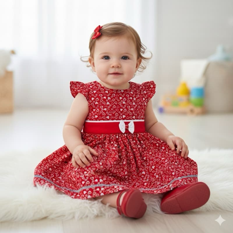 Vestido infantil vermelho/ vestido para festa/ natal/vestido mesversário /presente/ infantil/ receém nascido