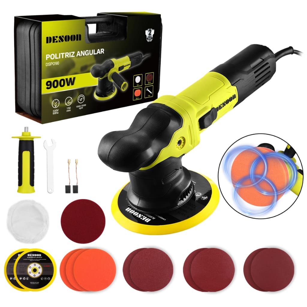 Politriz Roto Orbital Elétrica 900w Máquina De Polimento Rotativo De Trilhas De Automóveis DESOON