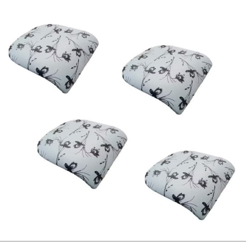 Assento de cadeira 4 unidades anatômico corvin  Branco Flor