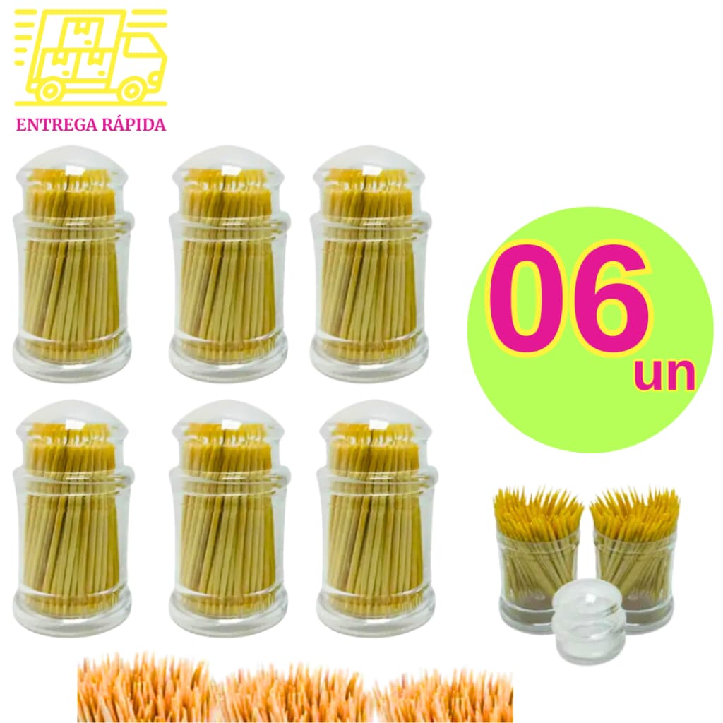Kit 4 Paliteiros Acrílico Com 100 Palitos Multiuso Porta Palitos Bar Petiscos Palito de Dente Top1