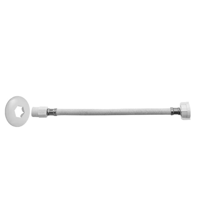 Engate Flexível Para Água Quente e Fria Revestimento Poliéster Branco 1/2" 30cm