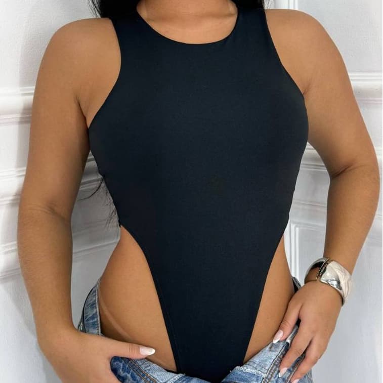 Body Cavado Feminino Asa Delta Boddy Regata Feminino Collant Gringa Liso Balada Bori Bory Sensação