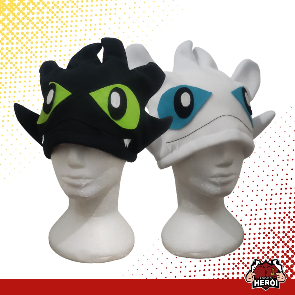 Toucas de Pelúcia Banguela - Gorro Chapéu  - Personalizada - Feita à Mão - Fúria da Luz - Fúria da Noite