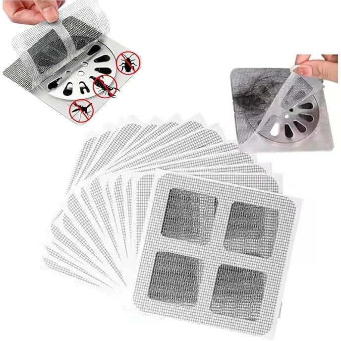 Kit 30 Protetor de Ralo Adesivo Descartável Anti Entupimento Tela Filtro Pia Banheiro Cozinha Cabelo