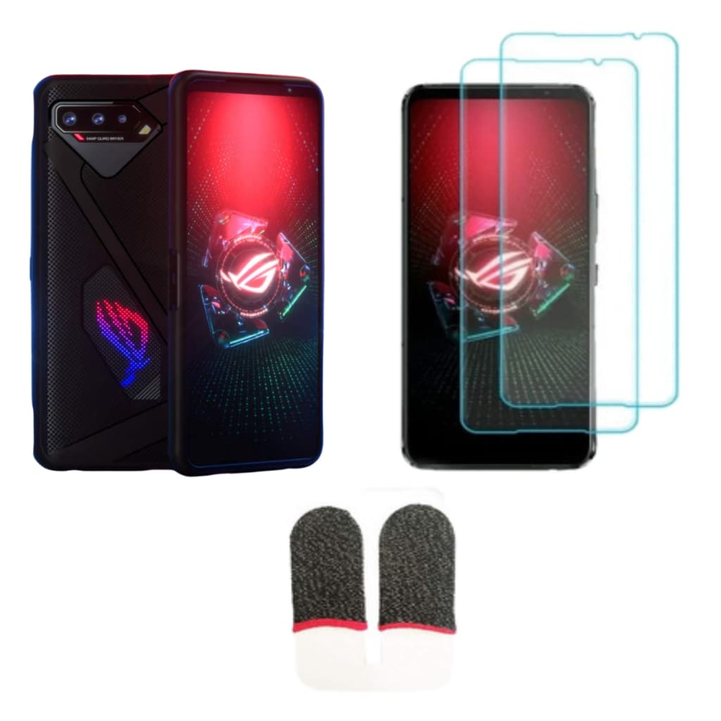 KIT PROTECT ROG PHONE 5S Capa Rog Phone 5 Antishock + 2 Películas Premium + Luvinhas  Geométrico
