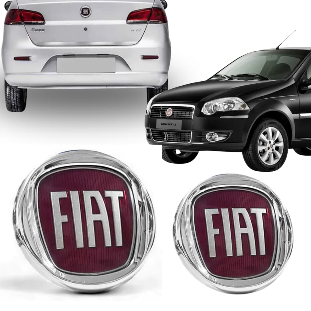 Kit Emblemas Fiat Siena Dianteiro e  Traseiro Mala e Grade 2008 2009 2010 2011 2012