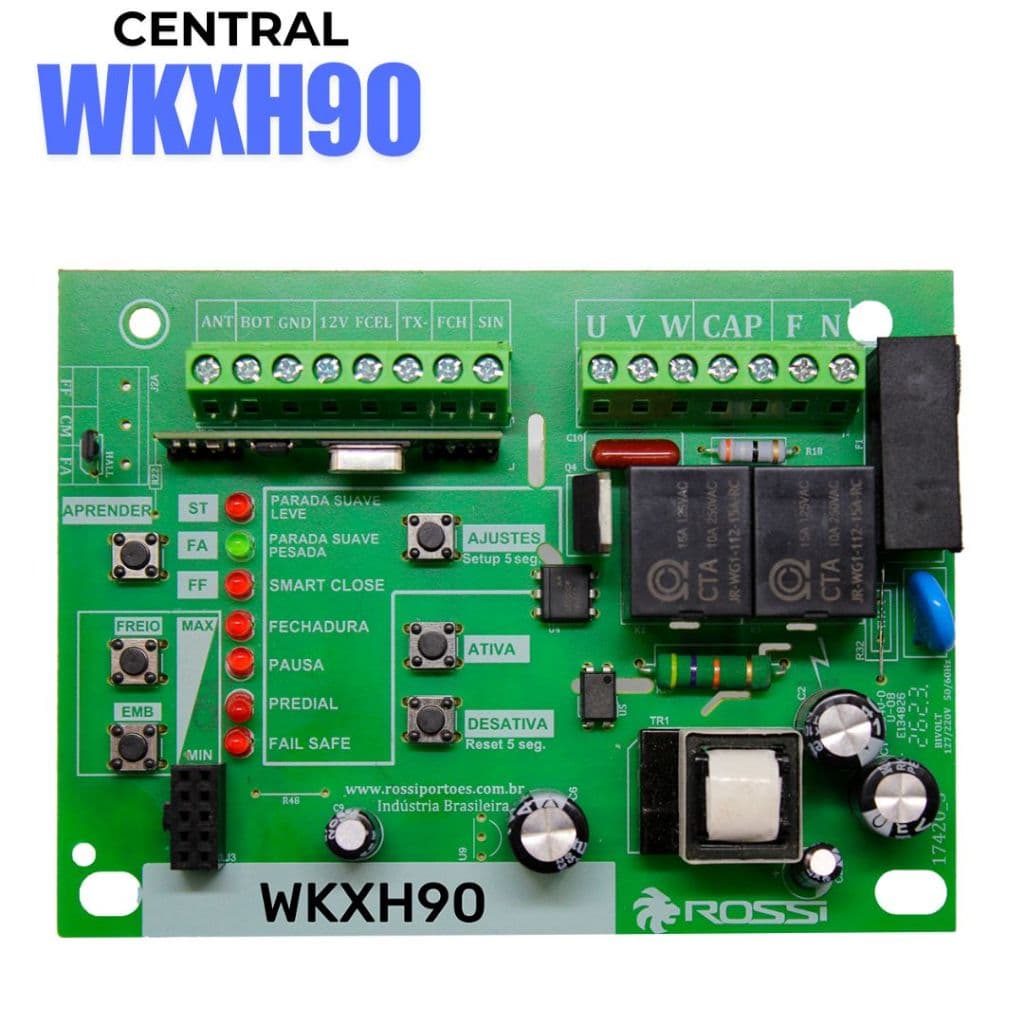 Central Placa para Motor de Portão deslizante basculante WKXH90 433Mhz Rossi Hall Original