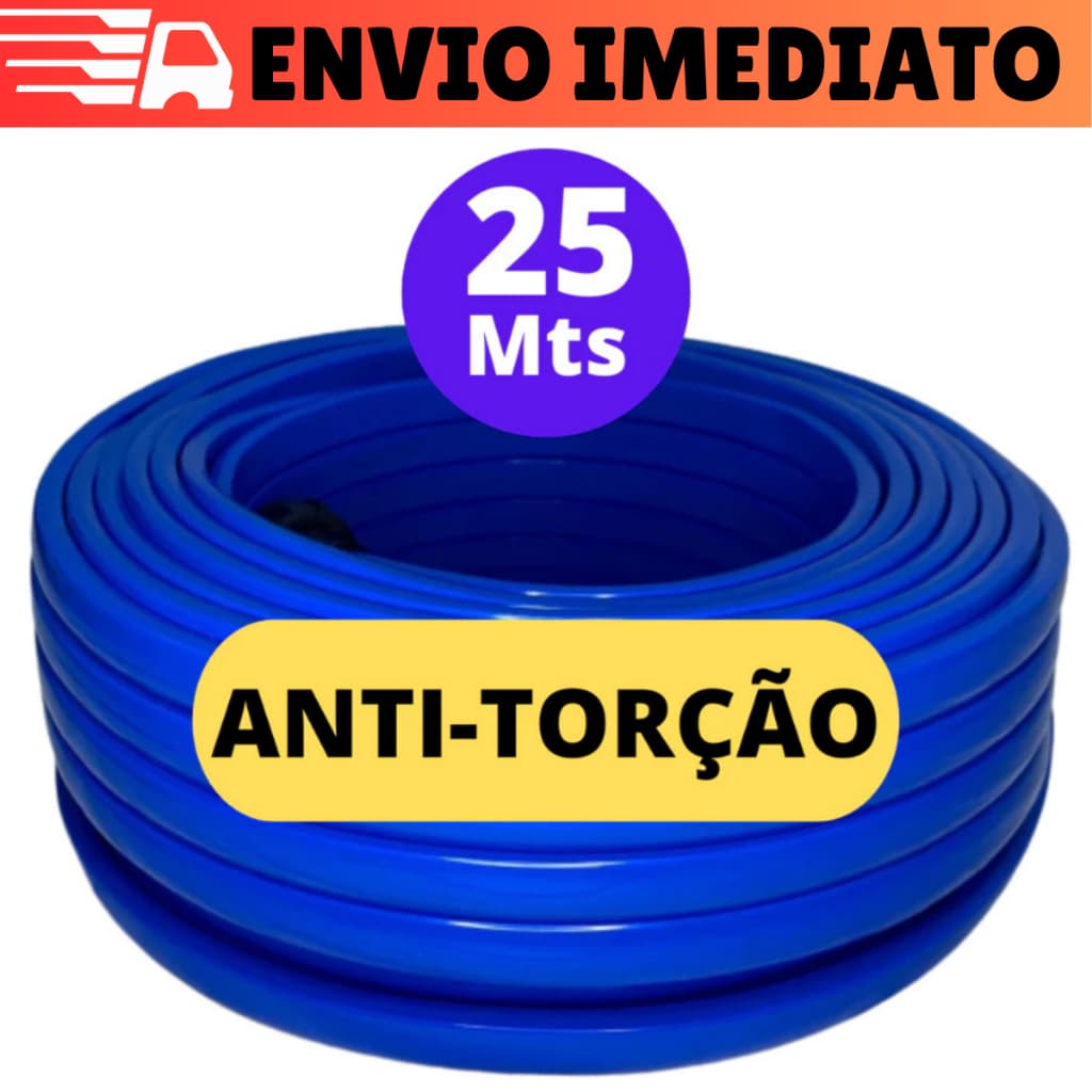 Mangueira De Jardim 25 metros Anti-Torção Chata Resistente Anti-Dobra Antitorção Forte Não Dobra