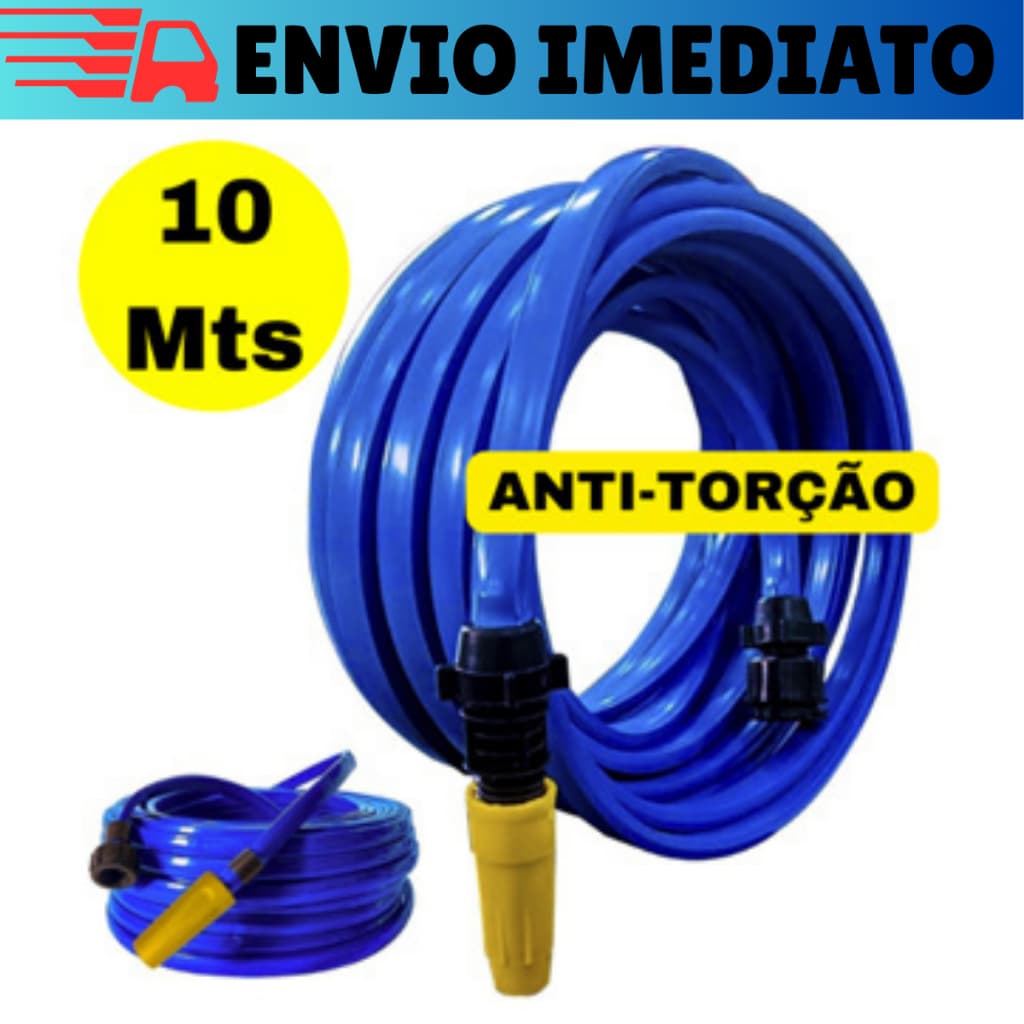 Mangueira De Jardim 10 Metros Anti-Torção Chata Resistente Não Dobra