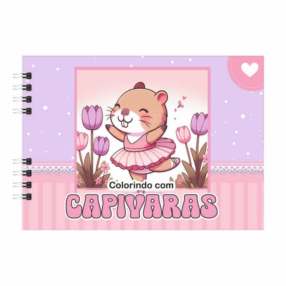 LIVRO DE COLORIR CAPIVARA FOFA TAMANHO A6 IDEAL PARA LEMBRANCINHAS