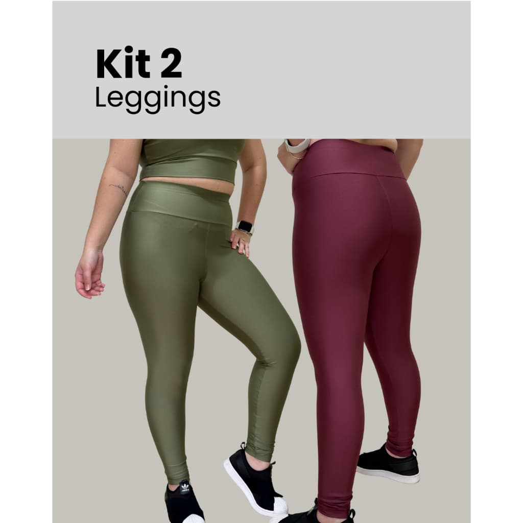 Kit 2 Leggings Grossa Academia Cós Alto Zero Transparência
