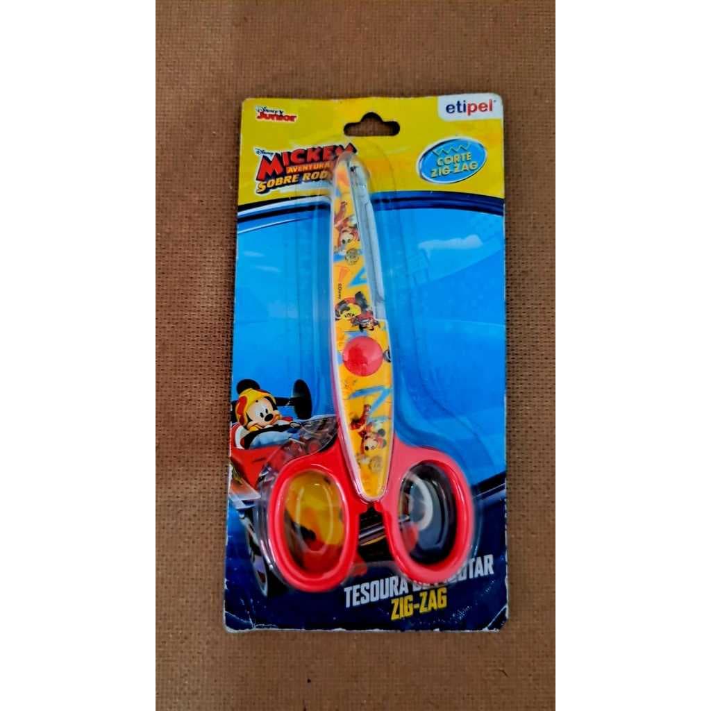 Tesoura Escolar. Tesoura sem ponta. Tesoura zig zag. Mickey material escolar