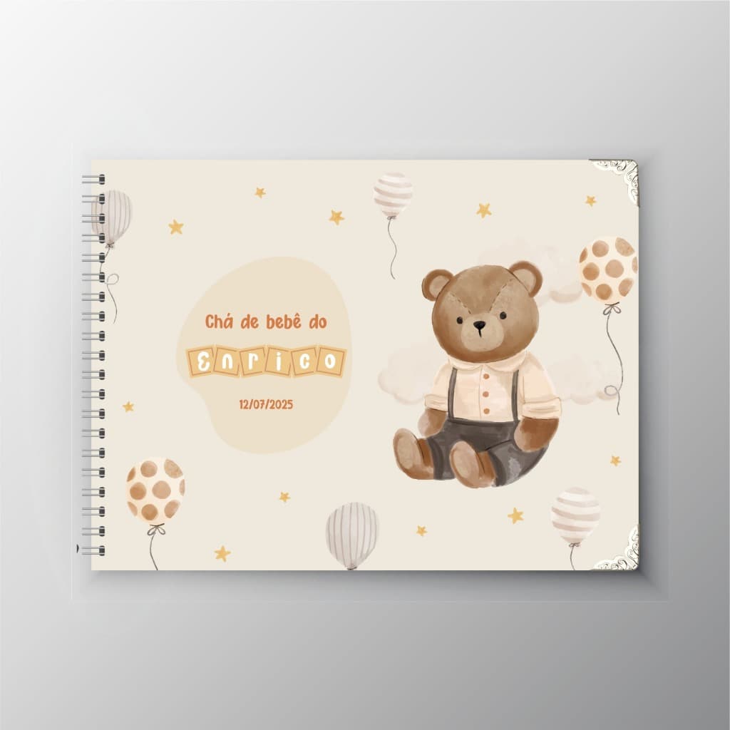 Caderno Álbum de recordações Scrapbook - Chá de Bebe