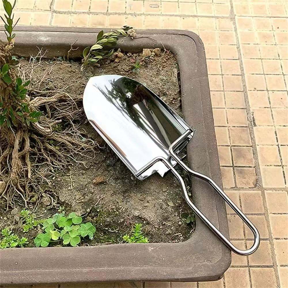 Mini  Pá Concha Inox Dobrável e Portátil Jardinagem Leve Compacta Camping pesca