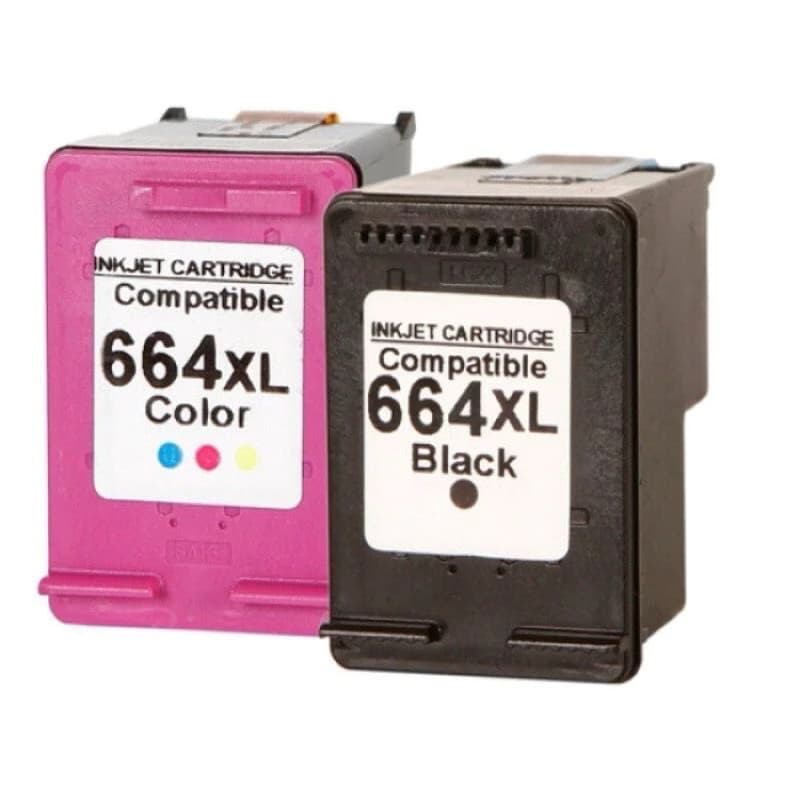 Kit Cartucho 664XL Preto e Colorido 1115, 2130 Compatível Econômico