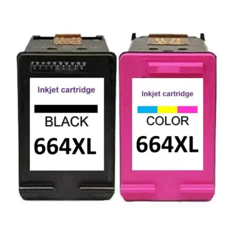 Kit Cartucho 664XL Recarregável 4520, 3830, 5276 Impressão Nítida
