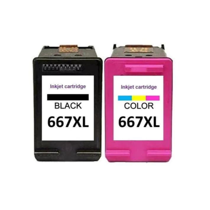 Kit Cartucho 667XL Compatível 6475, 6476, 2376 Impressão Nítida Garantida