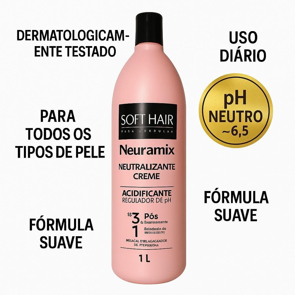 Softhair Neutramix Ação 3 em 1 Neutralizante Creme Acidificante Regulador De Ph 6,5 1LITRO