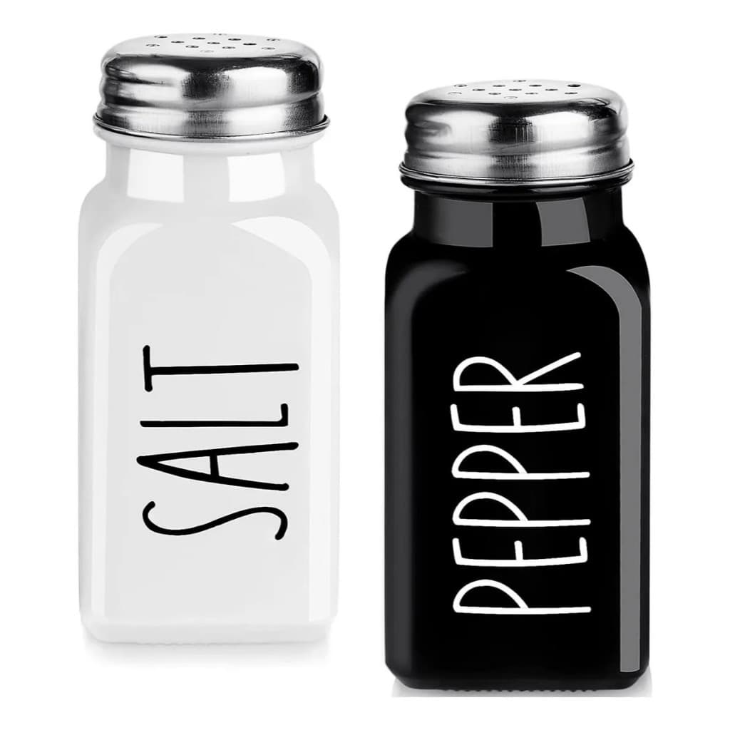 Conjunto Saleiro Pimenteiro Mesa Vidro Sal Pimenta Inox 80ml